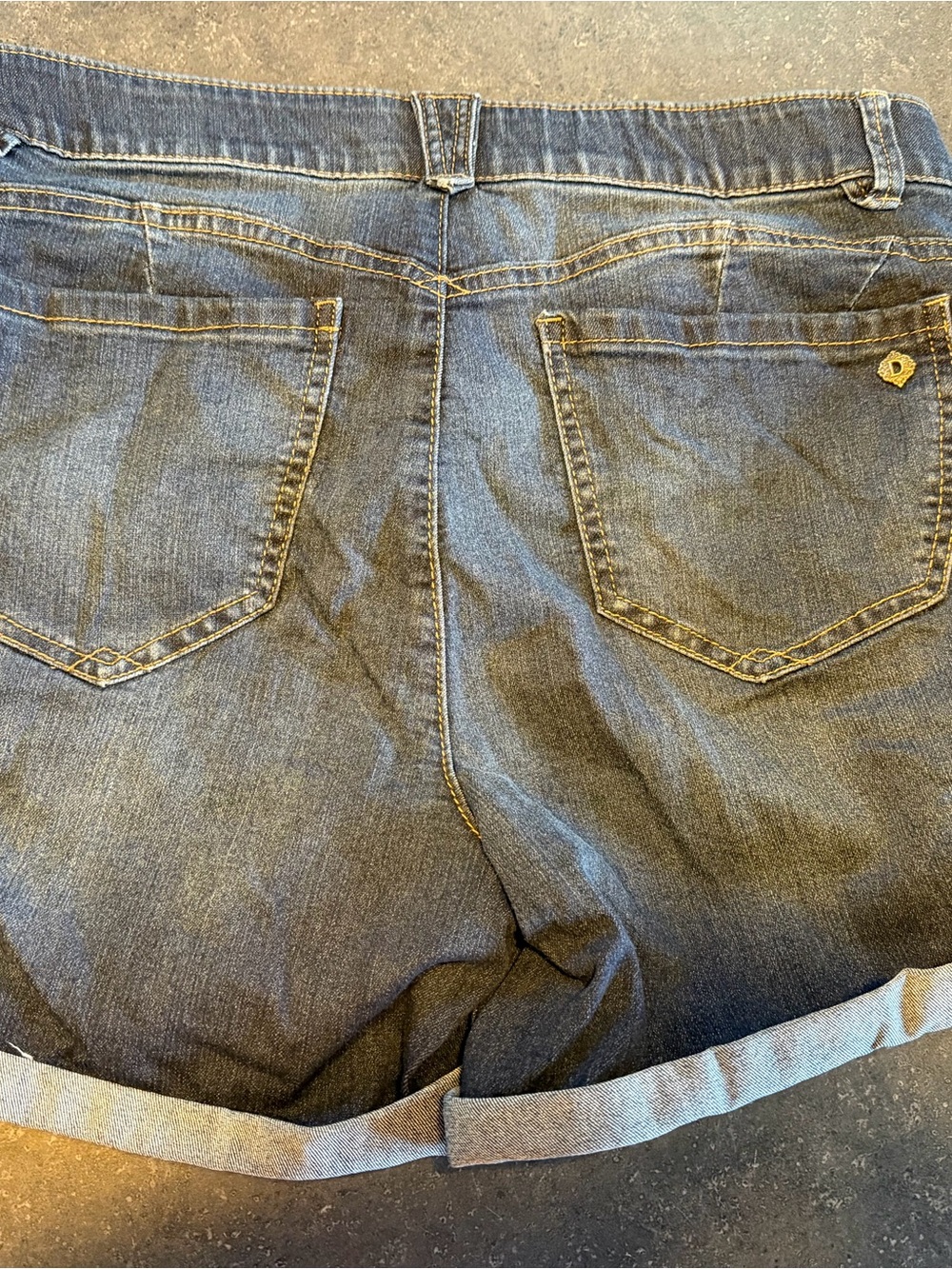 Democracy Dark Blue Rolled Cuff Denim Shorts - Picture 2 of 5
